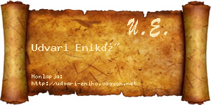 Udvari Enikő névjegykártya
